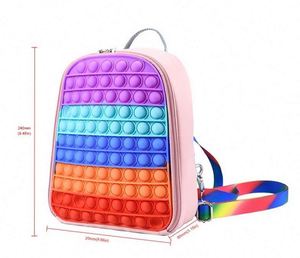 TOYSRUNNER 2022 <b>Kids</b> <b>Bubble</b> Fidget Backpack Multicolor Eco-friendly Nylon Push Pop School Bag for 5-7 Years - Product Image 5