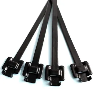 Professional SS 201 304 316L spray epoxy coating or nylon 11 or PVC Releasable Lock Cable Tie Metal Cable Tie strong cable ties