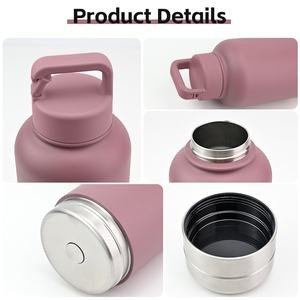 Özel 1000ml 32oz pet besleyici termos bardak seyahat kamp yalıtımlı çift duvar 3 in 1 paslanmaz çelik köpek su şişesi - Product Image 5