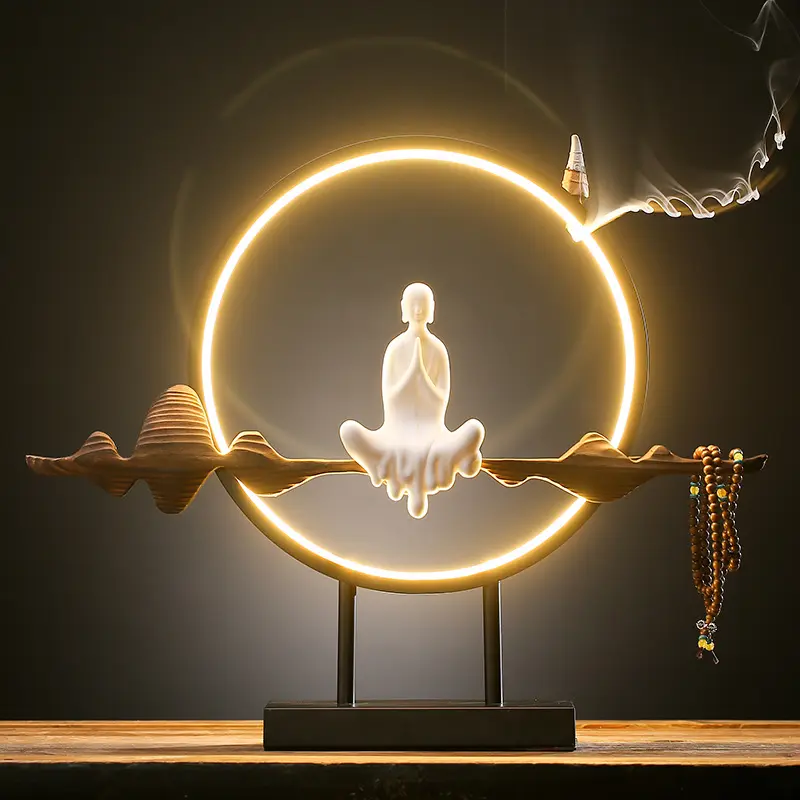 Encensoir à reflux style bouddha en céramique avec lampe, pour décorer la maison, nouveauté 847950, 2021