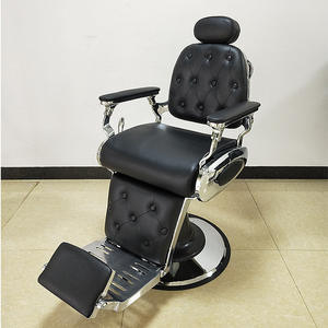 เก้าอี้ตัดผมแบบไฮดรอลิกหนังสังเคราะห์คุณภาพสูงโครงสร้างเหล็กโครเมียมทันสมัยสำหรับโรงแรมร้านเสริมสวยร้านตัดผม - Product Image 1