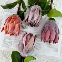 YL Wholesale Artificial King Protea Home Decor Arrangement Centre de Table Style Nordique Soie Floquée 66cm Réaliste Fête des Mères