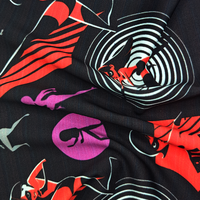 Tela Estampada de Poliéster y Spandex Elástico en 4 Direcciones con Tinta Ecológica de Anime y Cómics, Transpirable, Lisa, Interlock, para Trajes de Baño y Lencería para Niñas