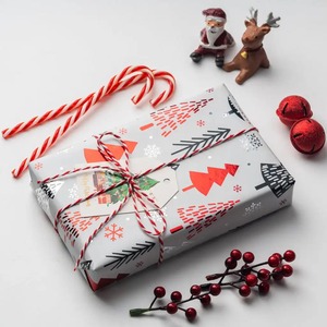 Custom Eco-Friendly Christmas-Themed Metallized Gift <b>Wrap</b> <b>Paper</b> <b>Roll</b> 100GSM Double Sided Coated Recyclable Digital Printing - Product Image 3