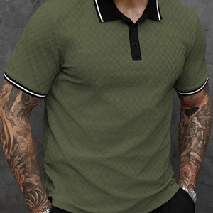 Camisa Polo de Negocios para Hombre Hecha a Medida, Tejido Jacquard Retro, Tela de Poliéster Elástica de Verano, Camisa con Cuello Elástico de Alta Calidad - Product Image 3