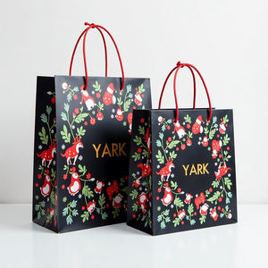 Sac de shopping en papier cartonné recyclé de luxe, impression personnalisée du fabricant, pour emballage cadeau - Product Image 2