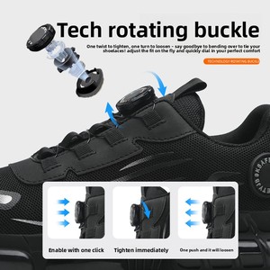 Chaussures de travail d'extérieur pour homme, baskets grises, chaussures de sécurité à embout en acier, chaussures de sécurité anti-écrasement - Product Image 6
