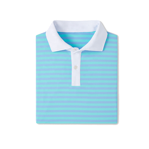 Áo Polo thể thao chất lượng cao, in thêu logo tùy chỉnh toàn bộ, sọc, 90% polyester, 10% spandex, màu sắc thể thao, dành cho chơi golf - Product Image 2