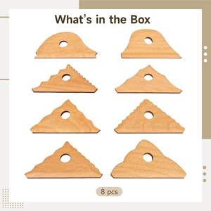 Bview Art, 8 Uds., Triángulo de madera de haya, costillas de cerámica, herramientas de recorte de cerámica, herramientas moldeadoras de pies, costillas de textura de arcilla para arcilla, - Product Image 4