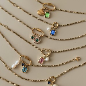 New Trendy Fashion Customize Diy Zircon Necklace <b>Cute</b> <b>Bear</b> Flower Stainless Steel Pendant Necklace Jewelry Wholesale for Women - Product Image 1