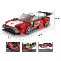Vente en gros SAMLOK, modèle de voiture de course en blocs de construction en plastique ABS à l'échelle 1:32, ensemble de jouets, 246-330 pièces, 5-7 ans, unisexe, simple