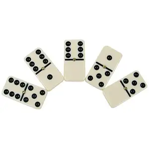 Custom entertainment double 6 dominos set wooden box doble six chip domino