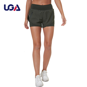 Short de sport de course à pied pour filles short double couche de taille haute de qualité supérieure à prix abordable et aux couleurs personnalisées - Product Image 2