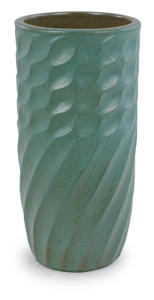 Pot de fleurs décoratif haut en céramique émaillée turquoise style américain, motif spirale, écologique, durable, avec trou de drainage, pour intérieur - Product Image 6