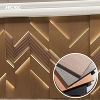 Panneau mural en WPC résistant à l'humidité, effet bois, fibre de bambou, panneau intégré, décoration murale intérieure commerciale