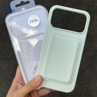 Étui en silicone pour iPhone 17 16 15, coque magnétique pour iPhone 14 Pro avec fente pour cartes
