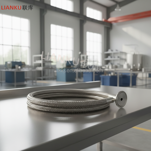 Tuyau de carburant antistatique haute pression, flexible, durable, en acier inoxydable tressé, doublé de PTFE, pour système de carburant automobile, National - Product Image 1