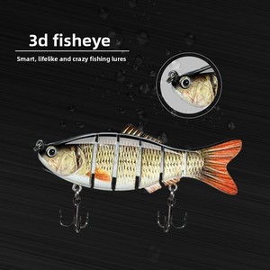 Esca Artificiale Realistica a 6 Segmenti Multi-Articolata in Acciaio Inossidabile, Swimbait Bionico per la Pesca di Spigola e Luccio - Product Image 3
