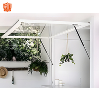 Ventanas Modernas de Diseño Americano con Persianas Verticales de Aleación de Aluminio, Amortiguador de Gas Abatible, Pantalla Magnética Extraíble para Cocina y Bar