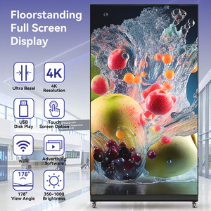 85 inch Ultra Slim LCD quảng cáo kiosk với màn hình cảm ứng <span class=keywords><strong>Floorstanding</strong></span> hiển thị cho các cửa hàng bán lẻ trung tâm mua sắm tàu điện ngầm - Product Image 4