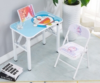 Ensemble de bureau et chaise pliables pour enfants, tendance, dessin animé, portable, compact, table d'apprentissage pour enfants pour les activités à la maison et l'extérieur