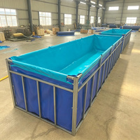 Bassin à poissons pliable en PVC avec structure métallique galvanisée, réservoir à poissons de 5000L, usage commercial, réponse rapide