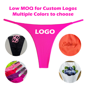 Ropa Interior Femenina Sexy con Logotipo Personalizado, Tallas Grandes, Cintura Baja, para Fitness y Yoga, de Algodón, Tanga, Bikini, <span class=keywords><strong>G</strong></span>-String - Product Image 2