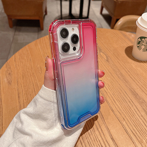 Custodia Protettiva di Lusso per Telefono a Tre Strati in TPU e PC, Impermeabile, Trasparente, con Gradiente <span class=keywords><strong>Arcobaleno</strong></span>, Antiurto - Product Image 4