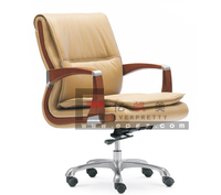 Kursi Kantor Ergonomis Kulit Modern, Sandaran Tengah, Tinggi Dapat Disesuaikan, Sandaran Tangan, Ramah Lingkungan, Tahan Lama, Bersertifikat untuk Penggunaan Komersial