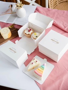 Tùy Chỉnh In Ấn Cookie Hộp Trắng Đơn Giản Dễ Thương Vuông Bơ <span class=keywords><strong>Cupcake</strong></span> Tráng Miệng Bánh Quy Hộp Cho Bữa Tiệc Sinh Nhật - Product Image 5
