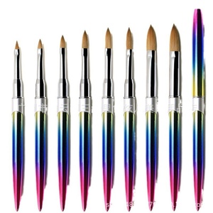 Gradient <b>Color</b> Crystal <b>Pen</b> Manicure Brush Factory Direct Sales Made With Synthetic Hair and Metal Rod Nail Brush - Product Image 6