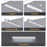 Plafonnier linéaire LED homologué UL, CCT réglable, montage en surface, pour bureau, hôtel, commerce, clinique médicale
