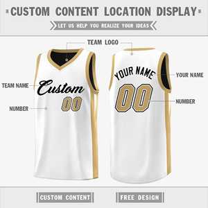 Maillot de basket-ball athlétique personnalisé noir et blanc-kaki double face - Product Image 6