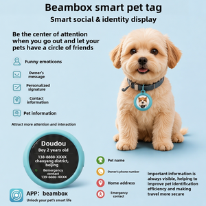 Badge nominatif en plastique Beambox <span class=keywords><strong>Niki</strong></span> Pet, réglable, rond, en silicone, style mignon, boîte mystère, pour chiens et chats - Product Image 2