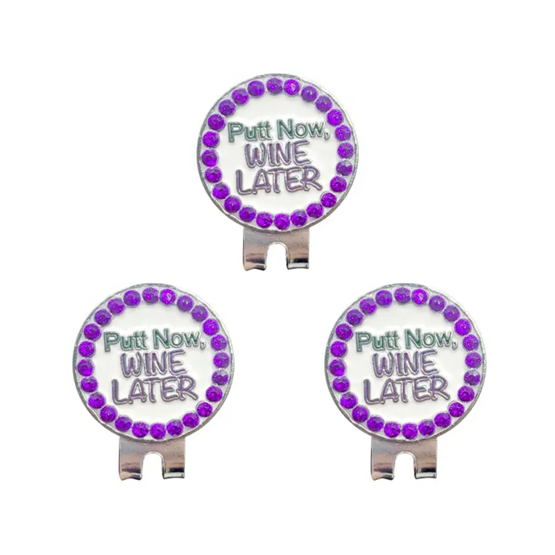 Marcador de pelota de golf con clip de sombrero magnético Putt Now Wine Later Divot Tool Metal Golf Accessaries