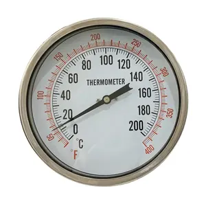 industrial remote stainless steel bottom with Aluminum Shell bimetallic bimetal thermometer