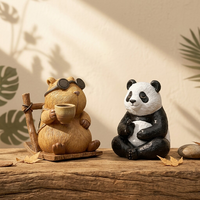 Ornement de bureau en bois anti-stress Carpincho Capybara, décoration de bureau et petit cadeau pour salons de thé