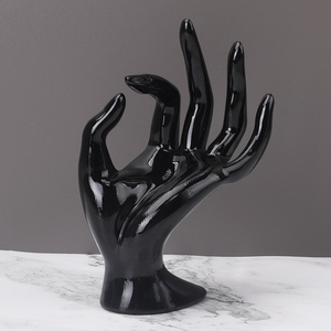 Support de présentation de bijoux en plastique pour bagues et bracelets, modèle de main OK-Gestured, plusieurs couleurs, personnalisable, ELEQUEEN EQ005 - Product Image 5