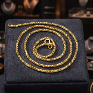 สร้อยคอทองคำชุบไมโครน 14K 18K 24K แบบโซ่กลม ดีไซน์ทันสมัย ขายส่ง - Product Image 4