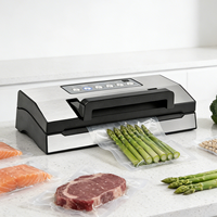 Scelleuse sous vide OEM commerciale semi-automatique à chambre, électrique, portable, pour la maison, avec indicateur LED et modes sec/humide