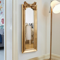 Miroir sur pied de style baroque français rétro, avec cadre sculpté, pour la décoration de la chambre à coucher