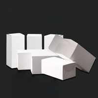 Boîtes rigides en carton blanc recyclable avec laminage mat, emballage personnalisé en gros, boîtes cadeaux miniatures pour cosmétiques