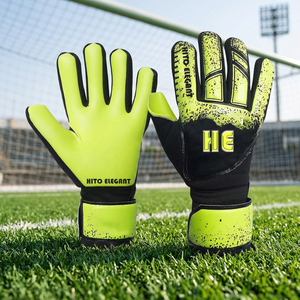 Dernier modèle, prix bas, gants de gardien de but en cuir respirant antidérapants à doigts entiers avec couleurs personnalisées et service OEM - Product Image 3