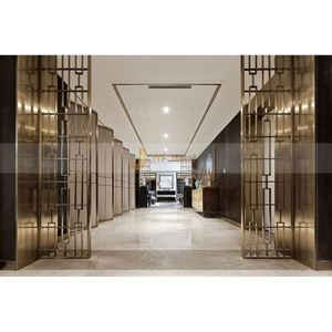 LL52 Vente directe usine Panneau de séparation en acier inoxydable poli miroir doré, taille personnalisée pour villas et résidences de luxe - Product Image 5