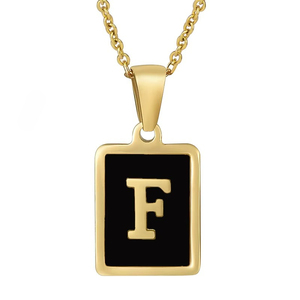 Collar con Colgante de Letra Inglesa Chapado en Oro de 18K, Cadena de Acero Inoxidable Dorada, Collares con Iniciales del Alfabeto para Mujer, Joyería - Product Image 1