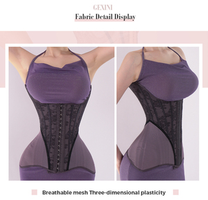 Entrenador de cintura <span class=keywords><strong>para</strong></span> mujer, corsé de malla de acero, faja moldeadora con cinturón ajustable con ojos de gancho - Product Image 3