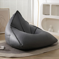 Lazy Sofa Dreieckiger Sitzsack im Tatami-Stil mit Mikro-Velours-Polsterung, Einzelsitzhocker für kleine Wohnungen, Schlafzimmer, Balkone