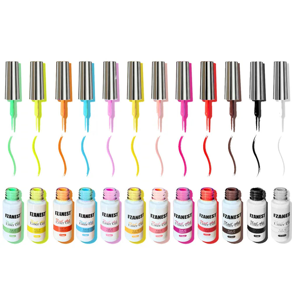 FZANEST 12-farbiger UV Gel-Polierunderlack 7,5ml 3D Nagelmalerei-Dekor-Set LED-Lampe Salongebrauch OEM/ODM Top-Modell Nagelzubehör