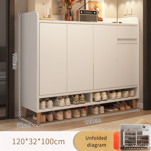 Zapatero moderno de madera plegable con almacenamiento integrado para la sala de estar - Product Image 5