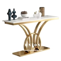 Table console européenne de luxe en acier inoxydable doré Mobilier de salon et salle à manger pour hôtel Utilisation en gros